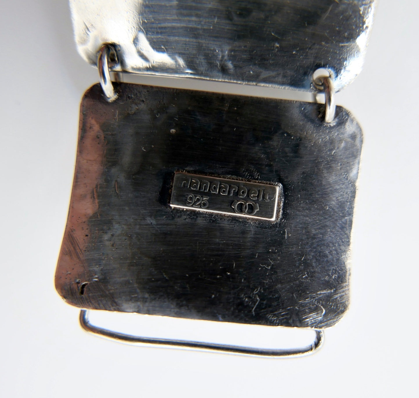 70er Vintage Armband Silber 925 Bernstein Adolf Regelmann gehämmert Handarbeit