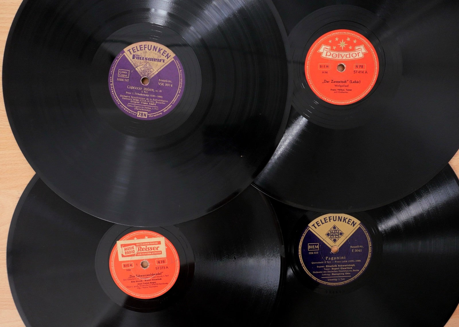 Konvolut 31 Schellackplatten Klassik Oper Operette Tanzmusik Deutsche 30cm 12"