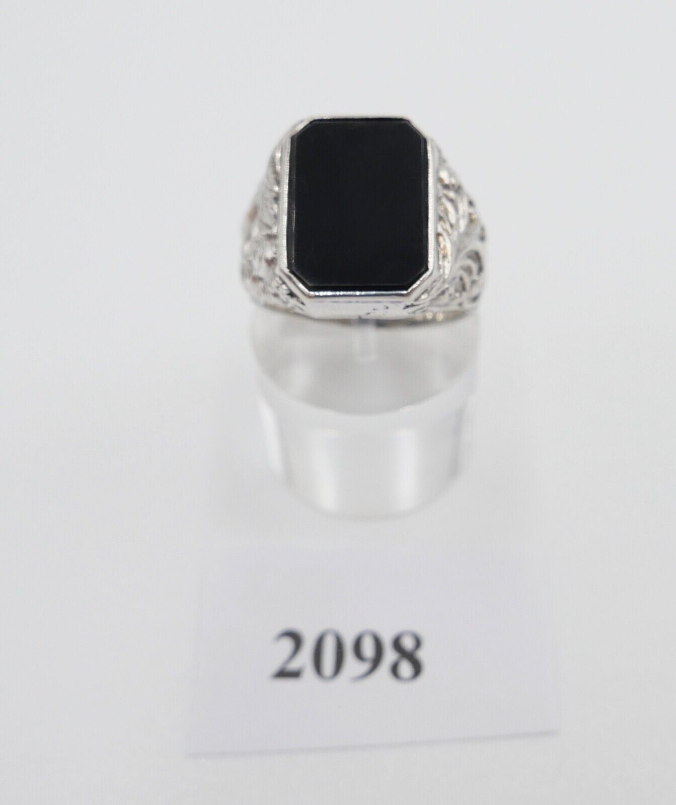 Jugendstil Siegelring Herrenring Ring 835 Silber Gr. 60 mit ONYX