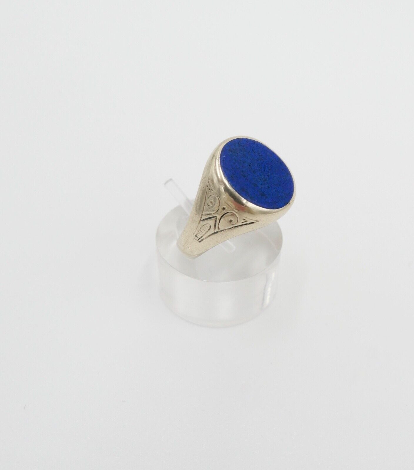 antiker Siegelring Wappenring um 1880 Herrenring Gold 333 8K Lapislazuli Gr. 62