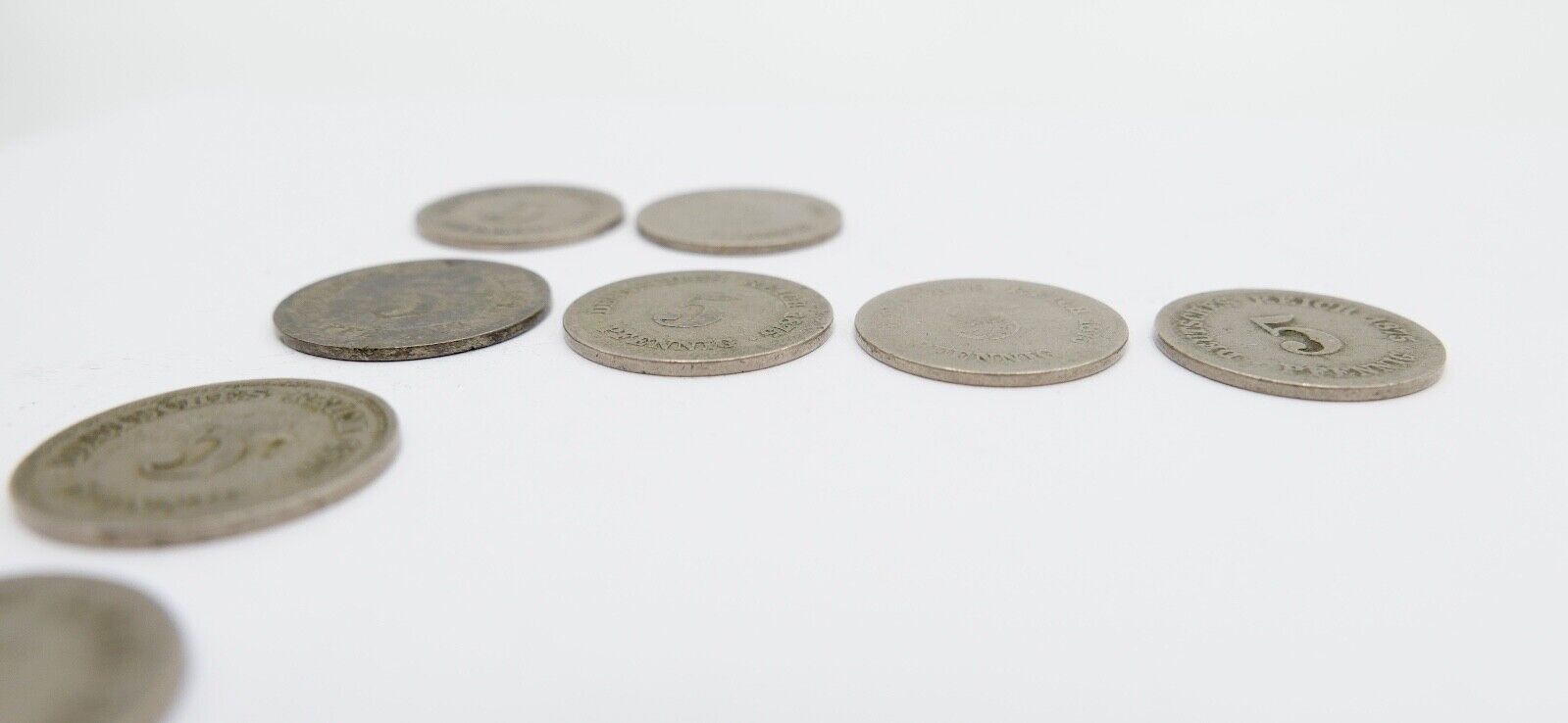 8x 5 Pfennig 1874-1888 Kaiserreich Jäger J.3 ge-s