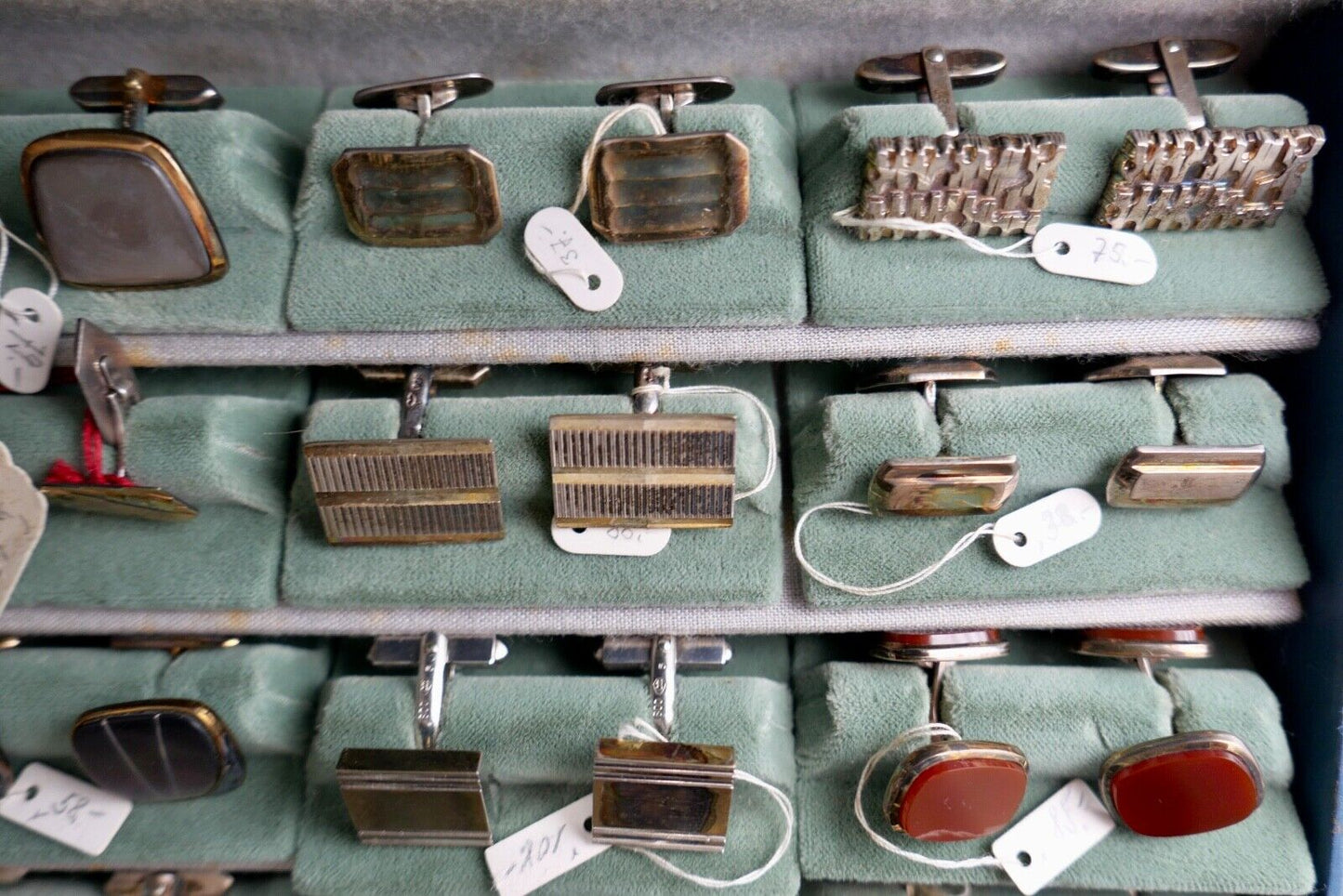 Konvolut SILBER & VERGOLDET Manschettenknöpfe Juwelierauflösung NEU 32 Stück - Antikhandel-Stuttgart