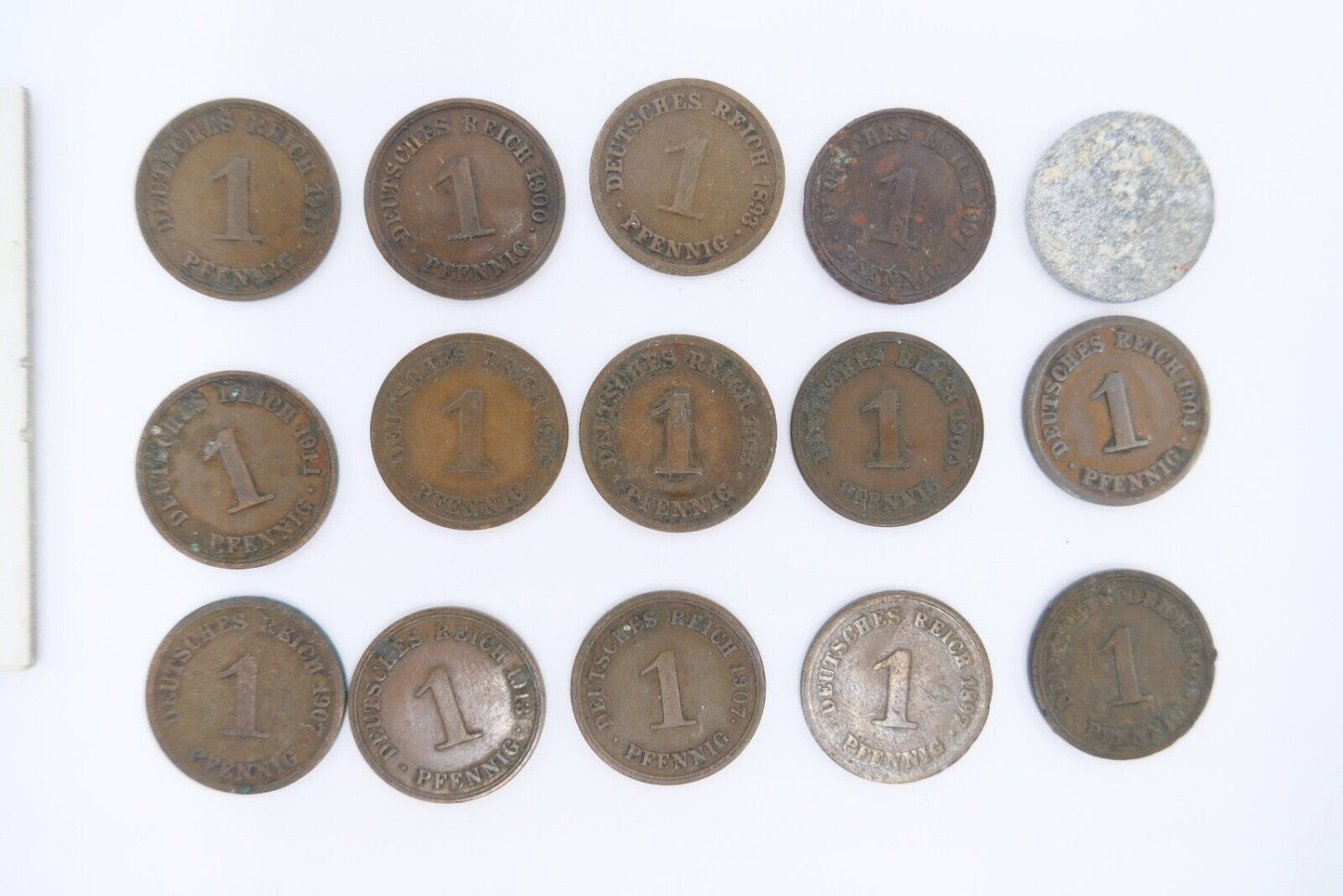 16x 1 Pfennig 1893 - 1914 Konvolut LOT Jäger J.10 s-vz