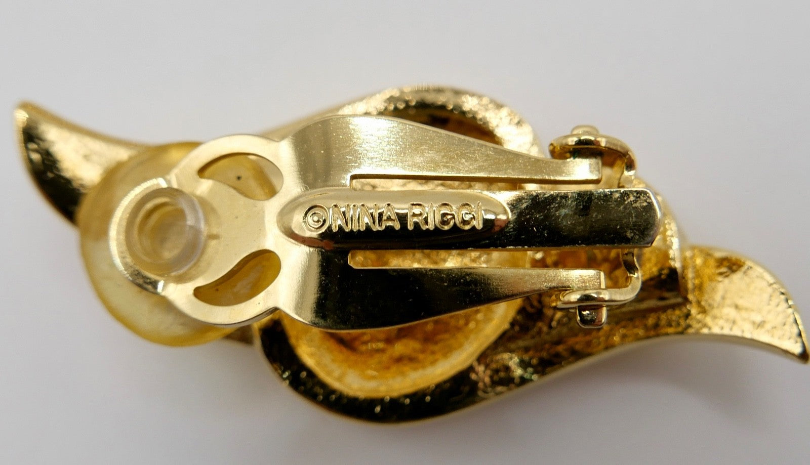 twist flame Nina Ricci 80er Jahre Ohrclips Ohrringe vergoldet