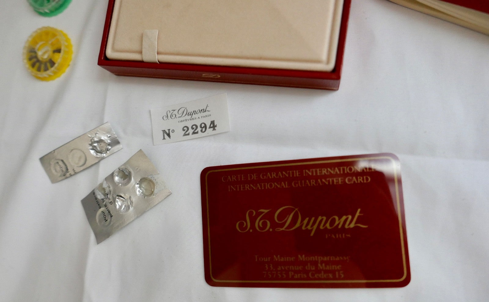 S.T. DUPONT Feuerzeug Verpackung für Linie 1 mit Zubehör Nr. 2294