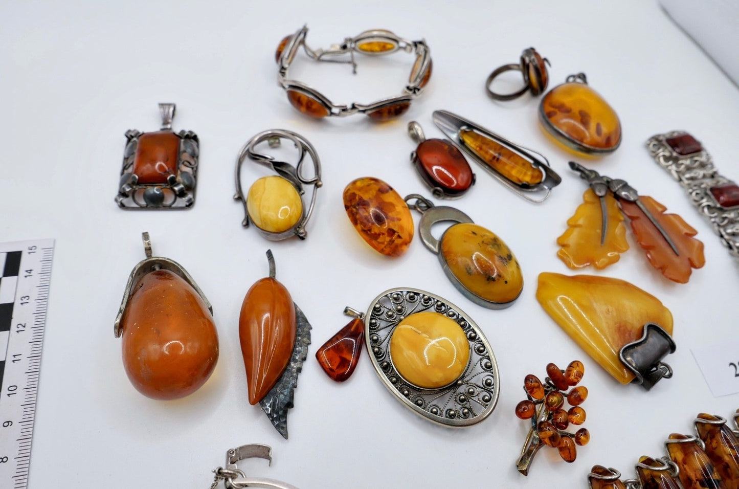 Großes Konvolut Bernstein Schmuck Silber Anhänger Brosche Armband Butterscotch