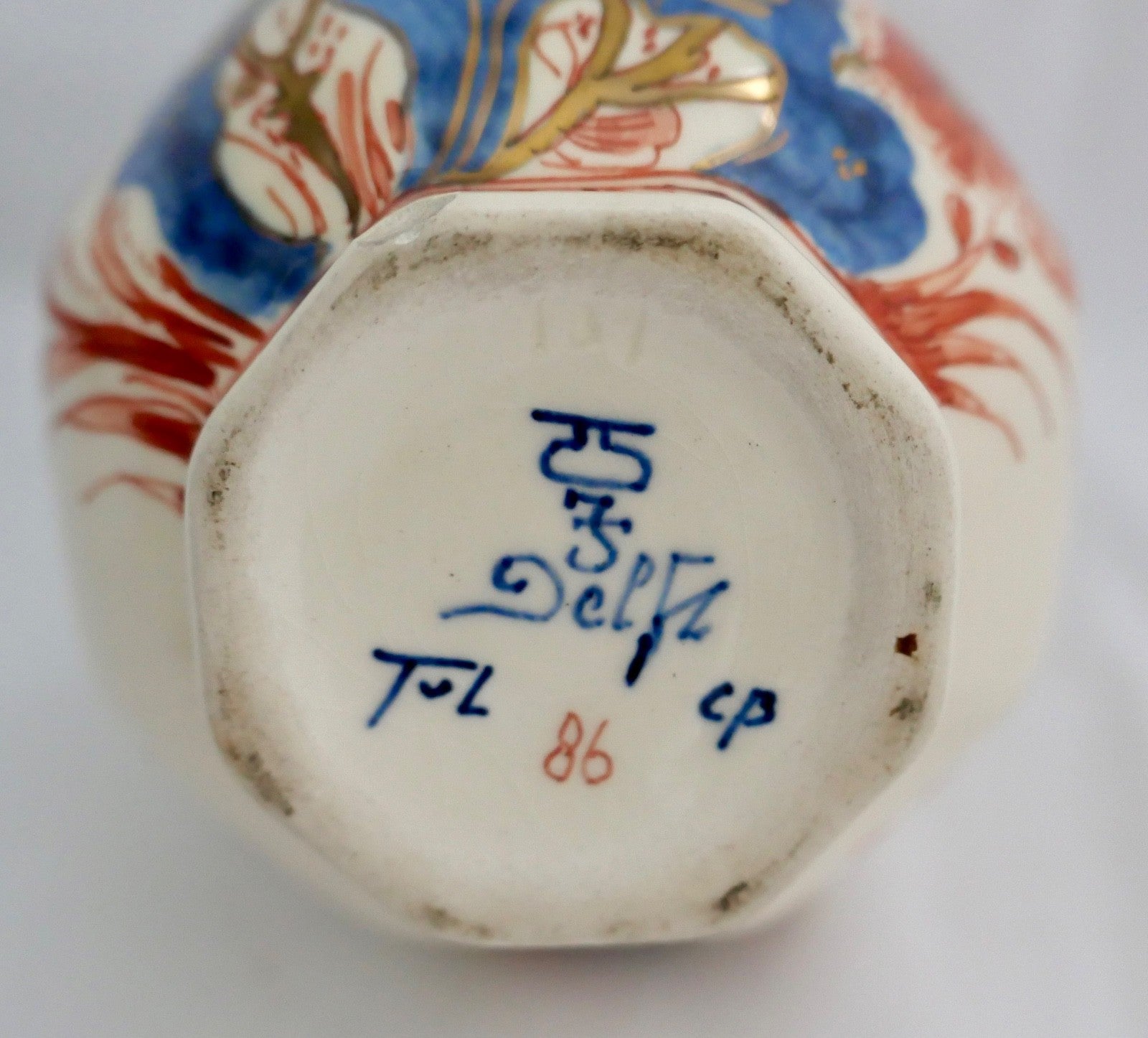 Alter Delft Pijnacker 86 Vase 21 cm TL CP Niederlande 1971