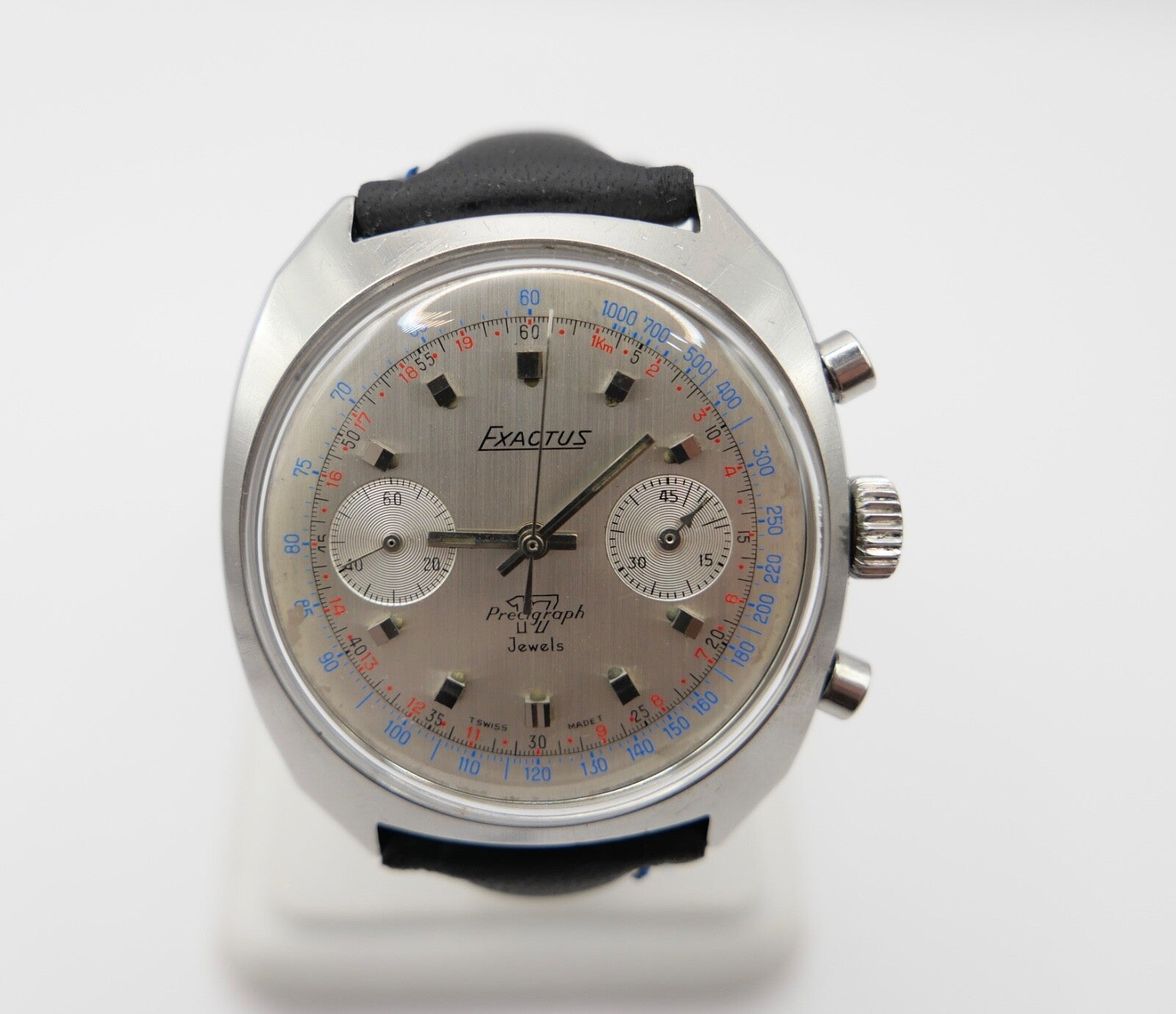 Exactus 1002 Precigraph 37mm Herren Venus 175 Armbanduhr neuem Lederarmband