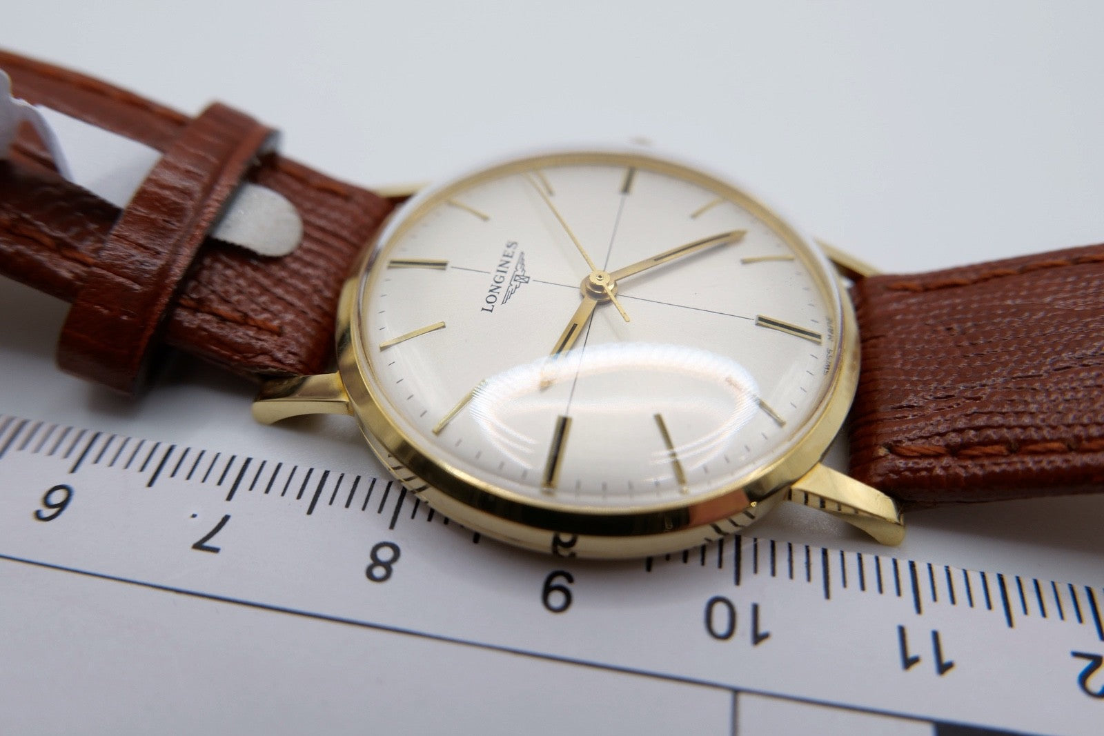 70er Longines Vintage 7785 2 Herrenarmbanduhr 18K 750 Gold Handaufzug Kal. 284
