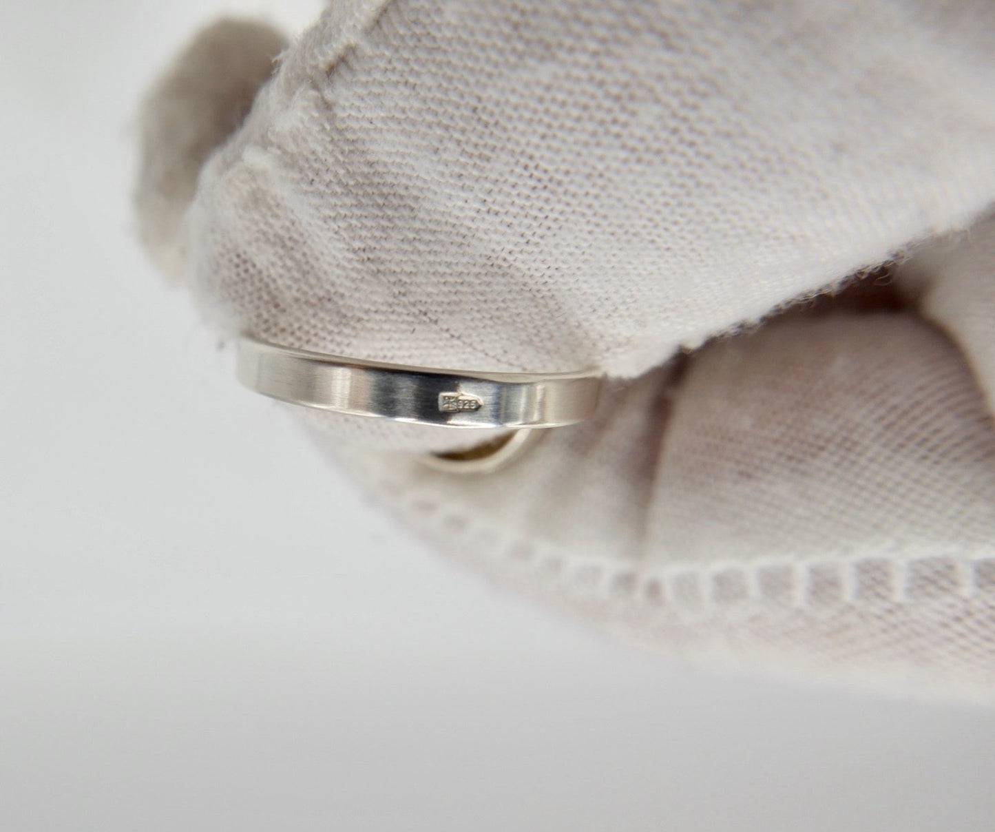 Silberring mit großem gelben Bernstein Cabochon 925 Silber Vintage Gr. 59