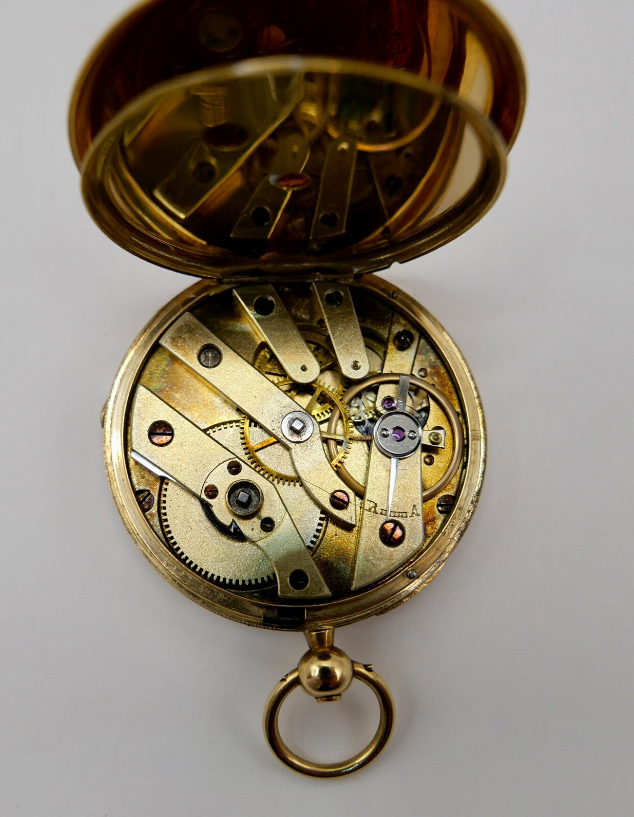 Antike Damen Taschenuhr 750 18K Gold Martin Marchinoille Schlüsselaufzug Geneve