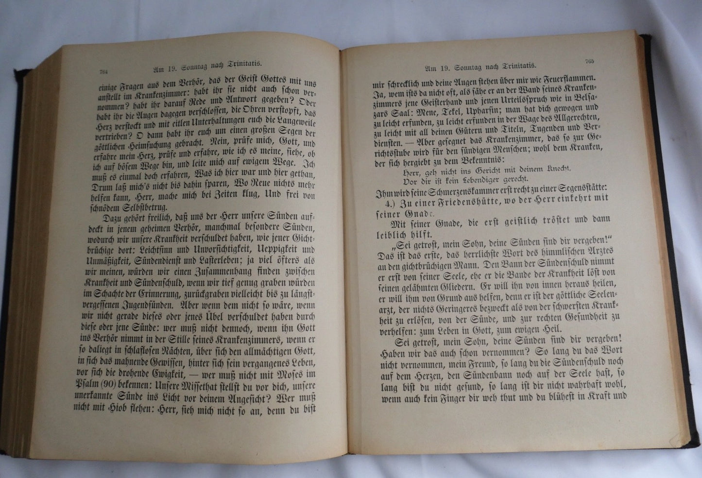 19. Jh  Evangelisches Haus-Predigtbuch Prachteinband Goldprägung Bibel Enßlin