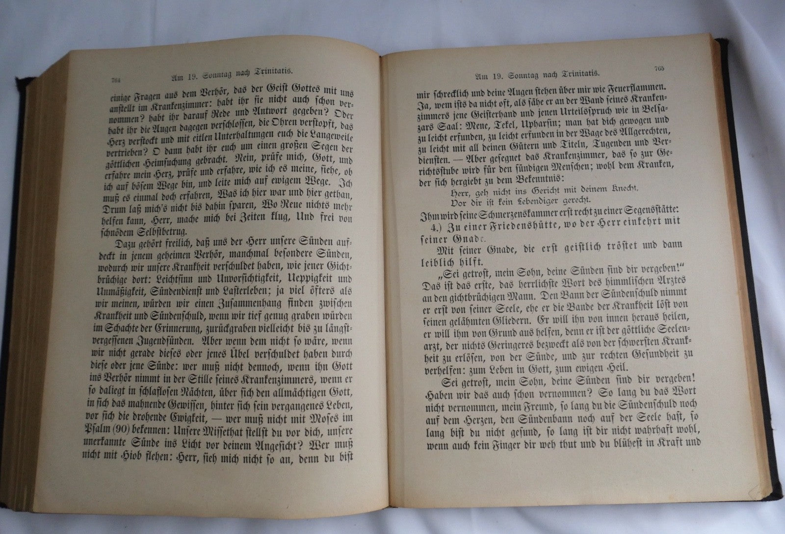 19. Jh  Evangelisches Haus-Predigtbuch Prachteinband Goldprägung Bibel Enßlin