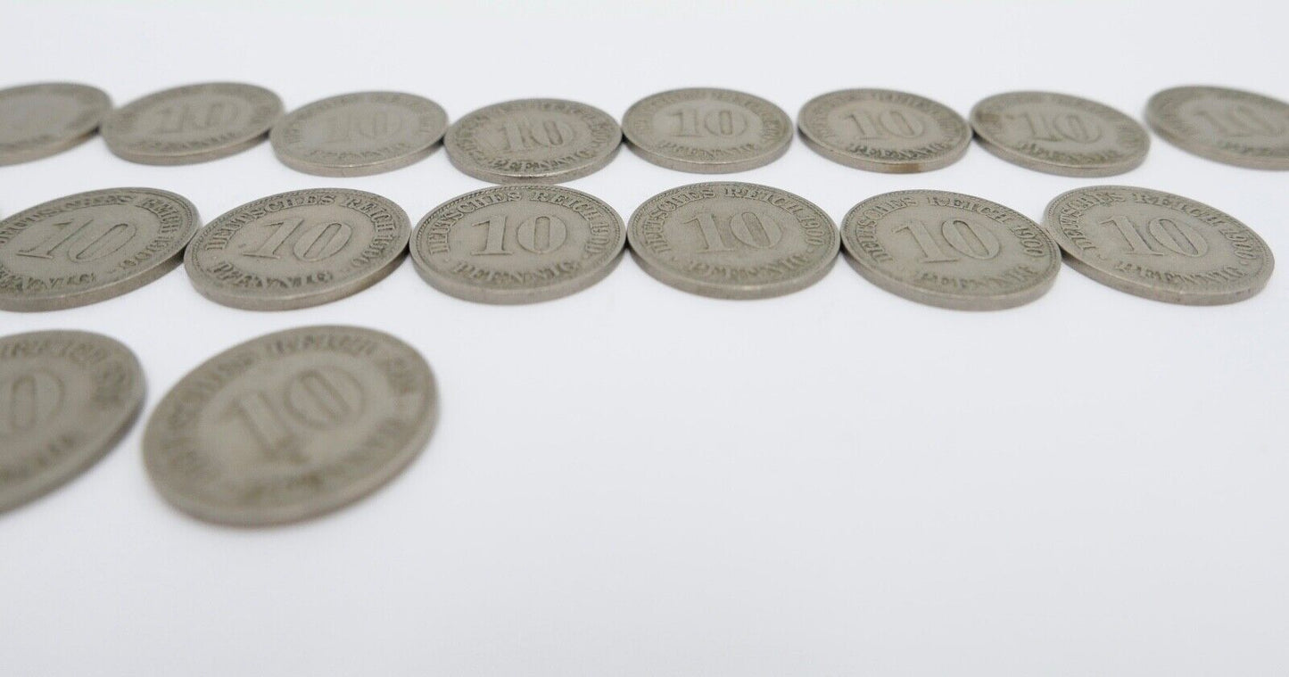 48x 10 Pfennig Kaiserreich 1890 - 1901 Jäger J. 13 ss-stg