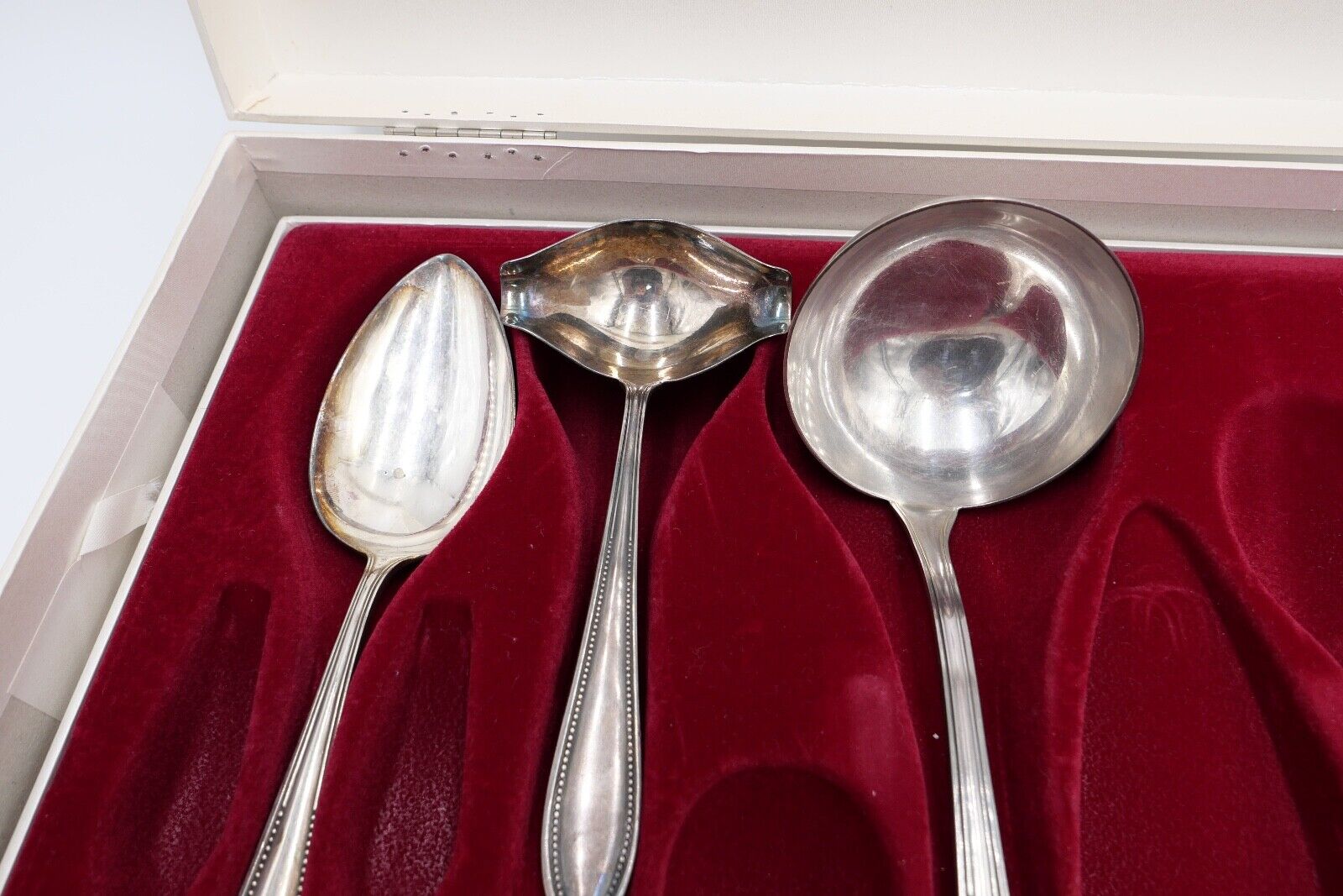 29 tlg. 90er ähnl. WMF 500 Perlrand cutlery Besteck Gabel Löffel Schöpfer Set