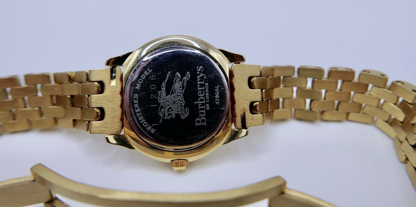 Burberrys Damen Uhr 1206 Box & Papiere Vintage 1996 Quarz vergoldet