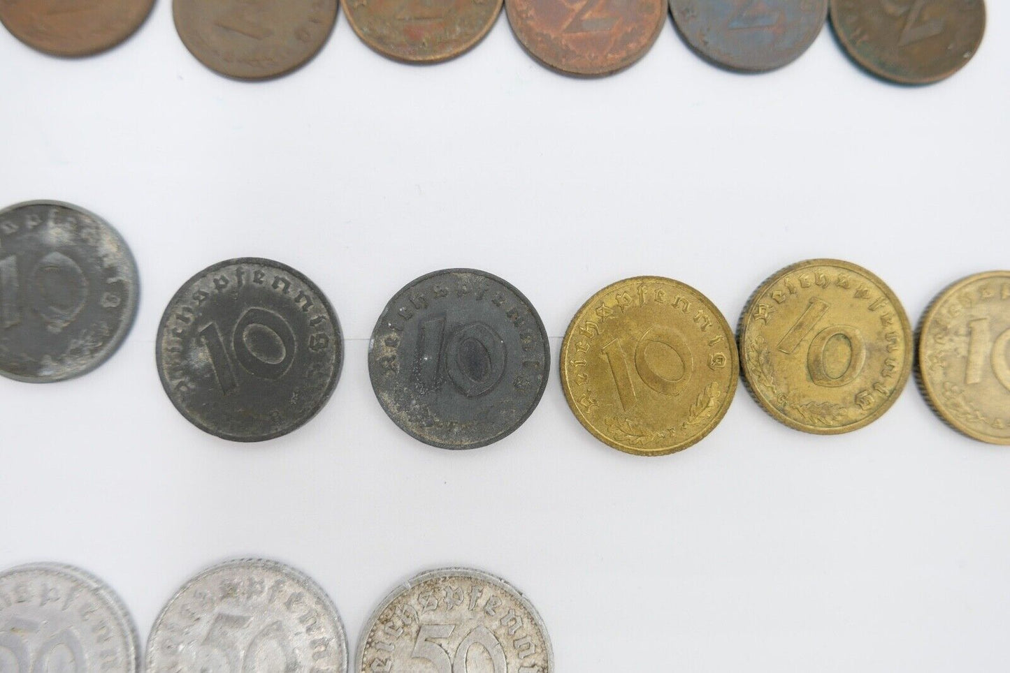 Reichsmark Drittes Reich J.354  1 Mark  2, 10, 5, 50, 1 Pfennig J.362 J.370