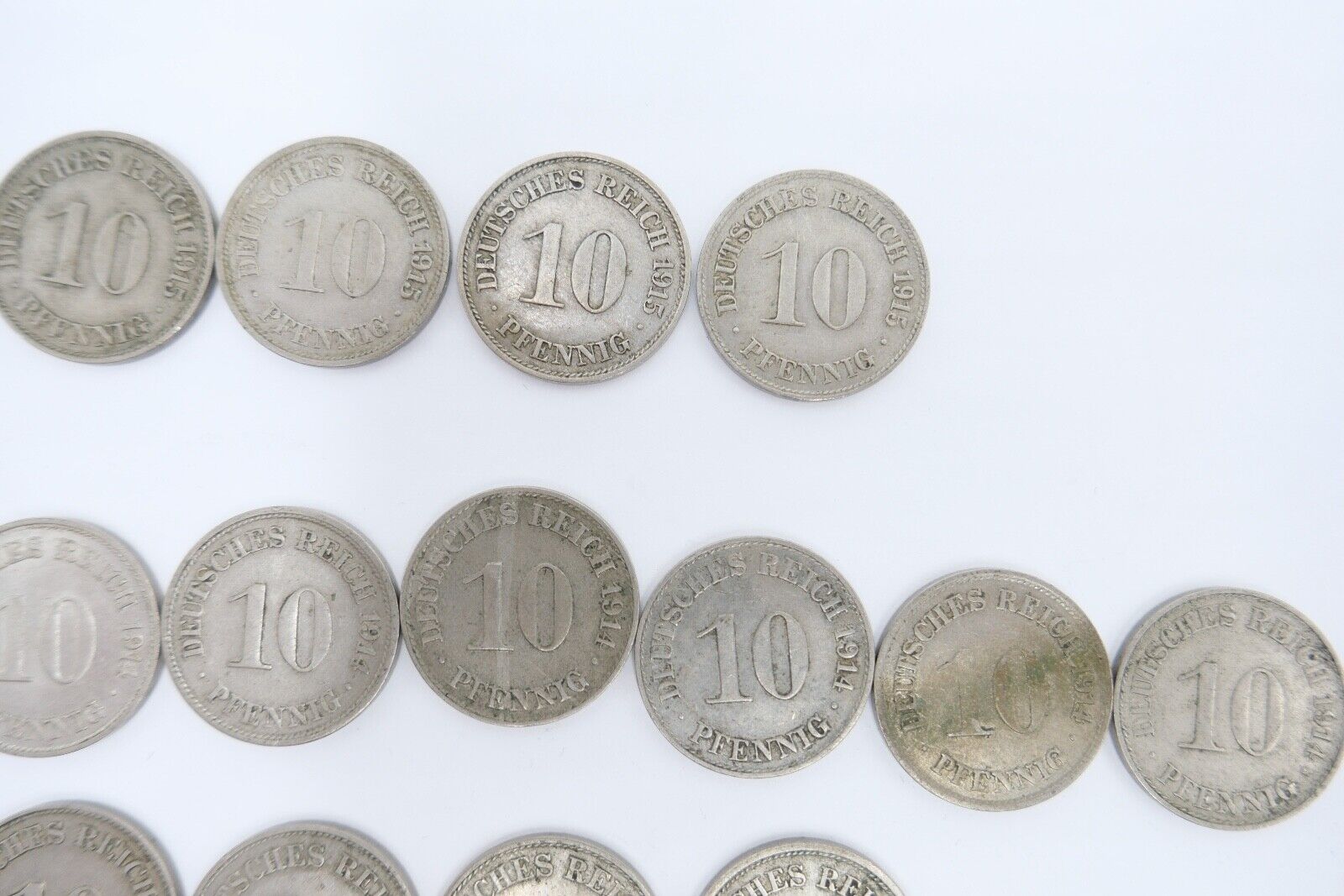 42x 10 Pfennig Kaiserreich 1912 1913 1914 1915  Jäger J. 13 ss-stg