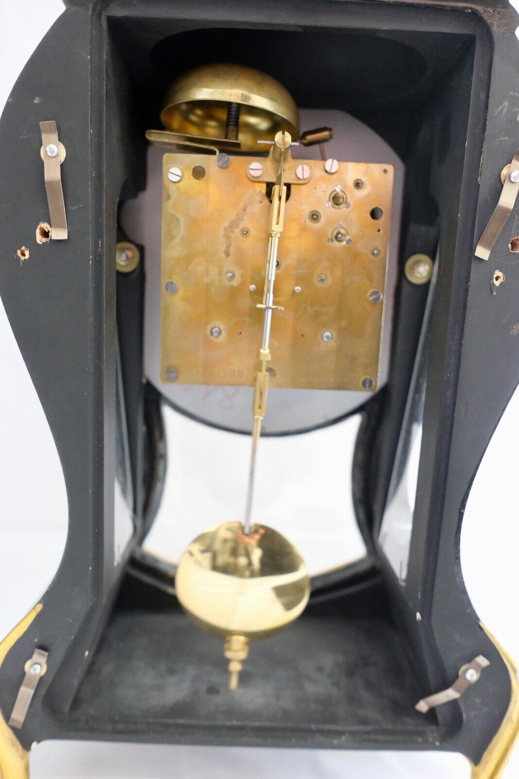 Große Pendule 43cm Tischuhr Kaminuhr La Châtelaine schwarz Gold Stil Louis XVI - Antikhandel-Stuttgart