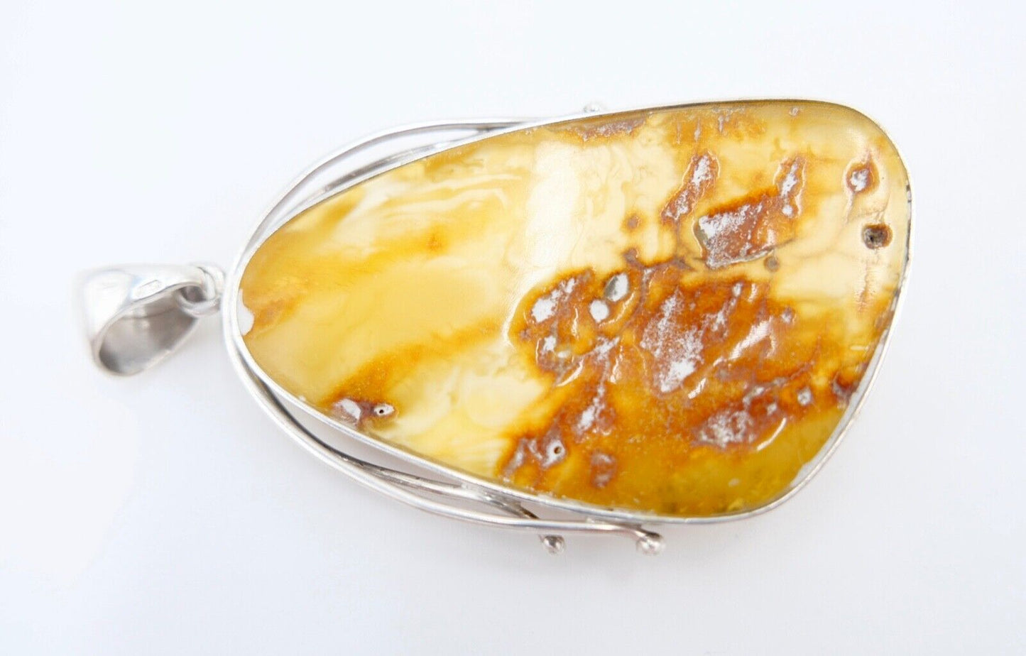 Bernstein Butterscotch Anhänger 925 Silber Amber 7,2 cm