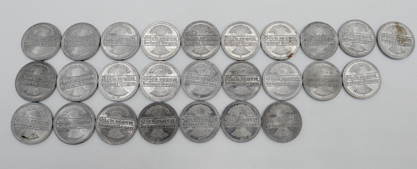 27x 50 Pfennig 1922 E Weimarer Republik  Jäger J.301 ss-vz