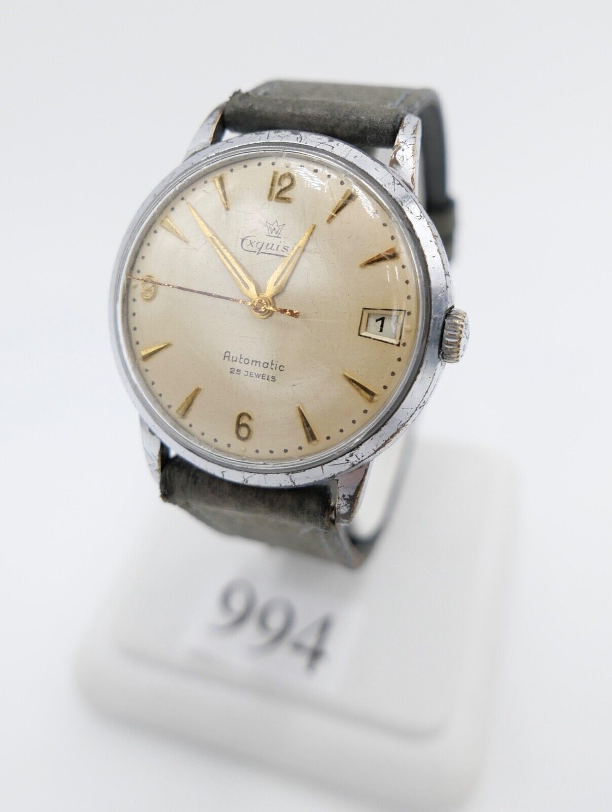 EXQUISIT AUTOROTOR PUW 590 Automatic Ø 34 mm Hüttenwerk Oberhausen 25 Jahre 1959