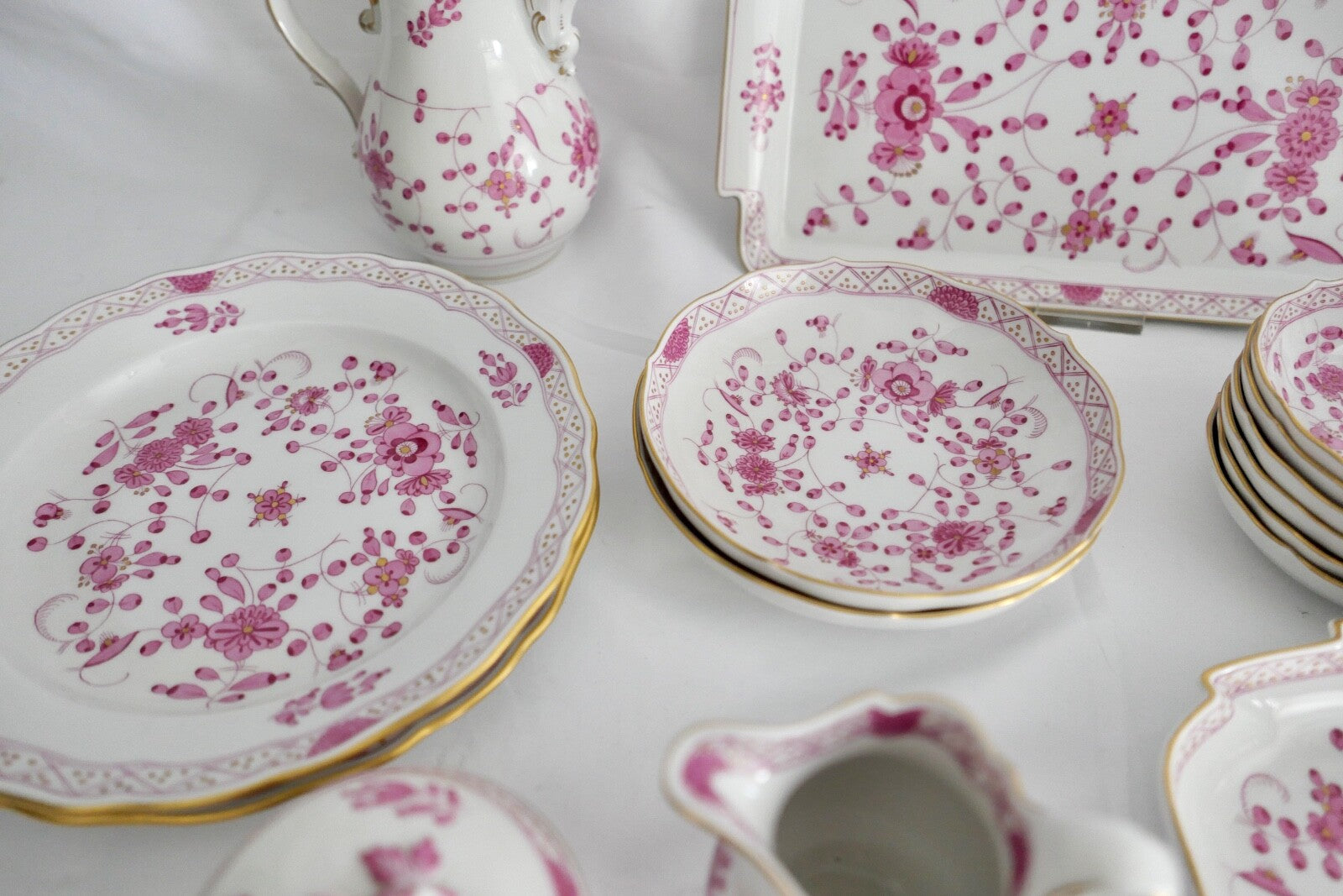 Meissen 1. Wahl Kaffee Mokka Service 25 Teile Porzellan Indisch Purpur