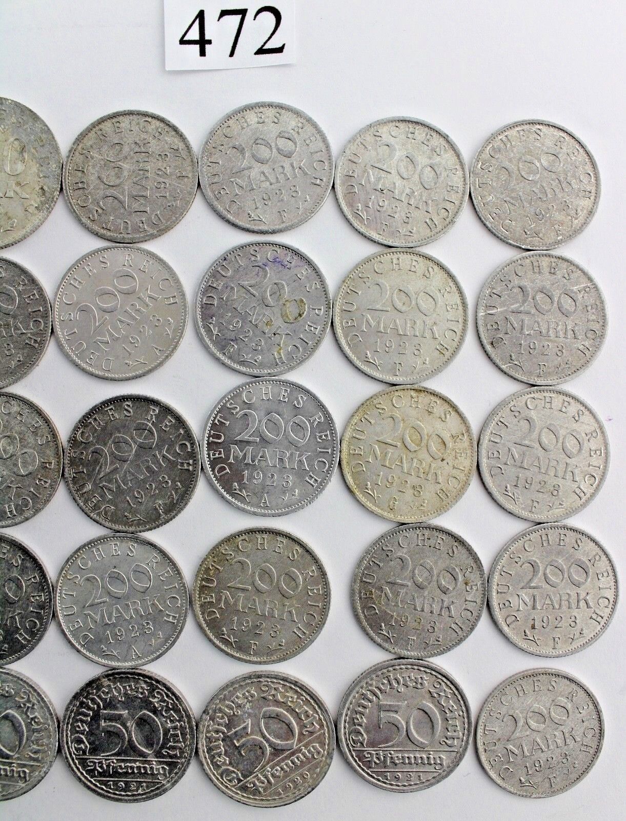 30x  3  200  500 Mark & 50 Pfennig 1920 1921 1922 1923  Jäger 301 303 304 305  