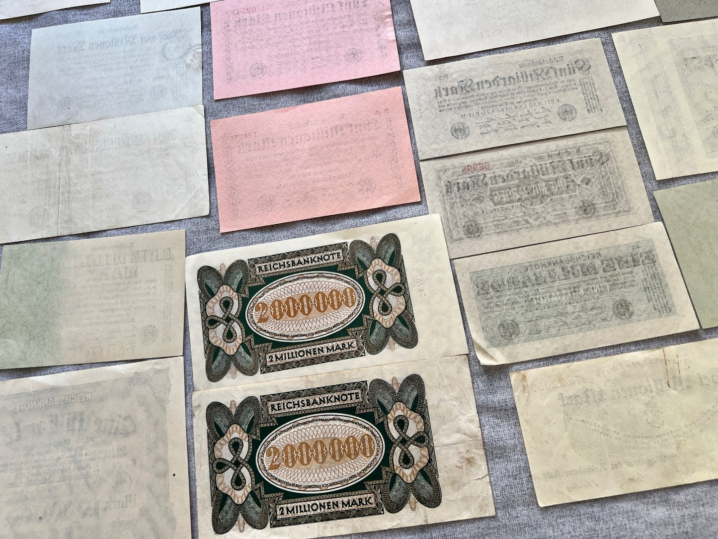 Posten 37x Inflation Geldscheine Banknoten Mio Mrd Mark UNC dt. Reich Ro. 111c