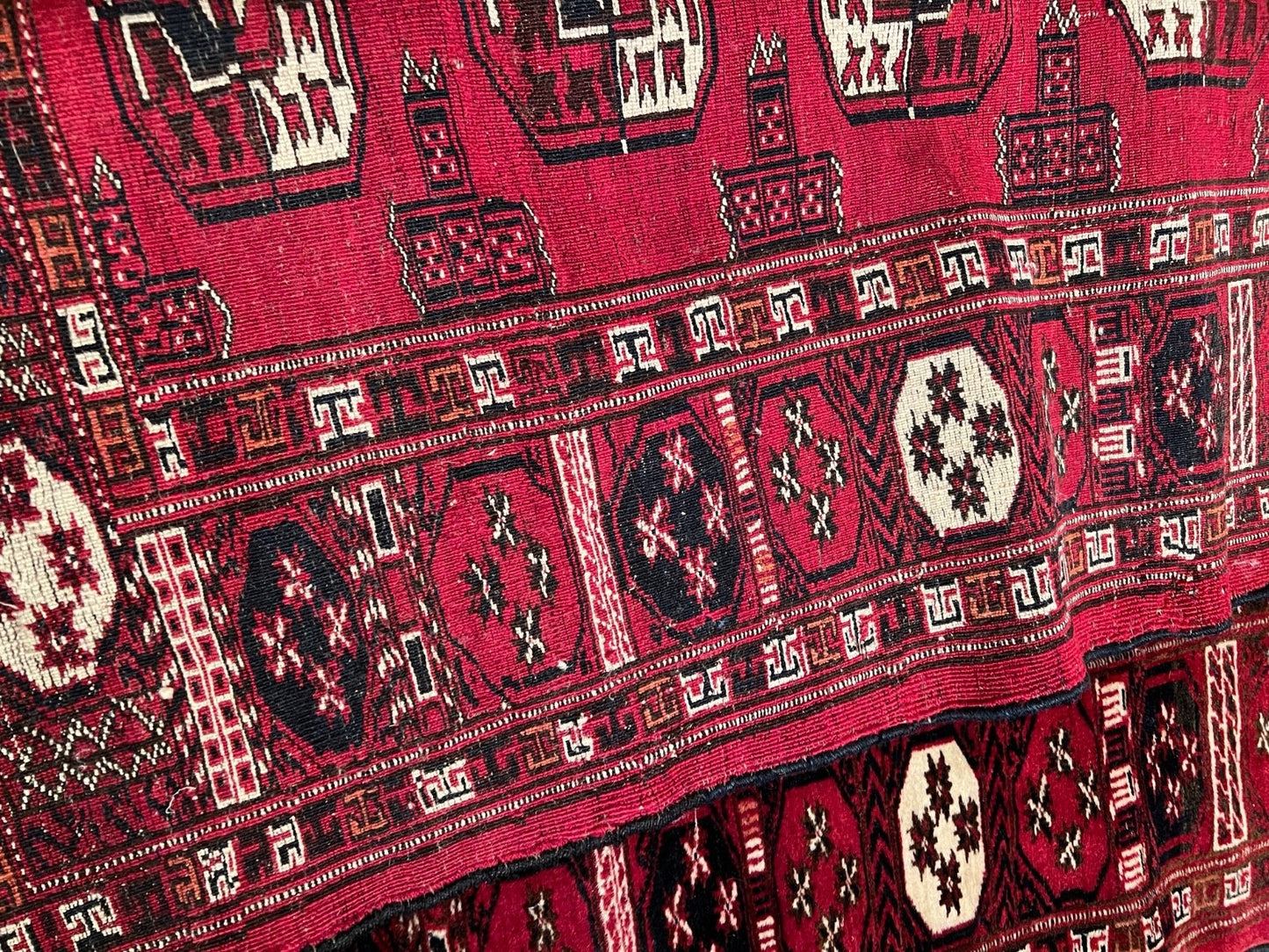 Afghan Bukhara Turkmen alter Orientteppich Perserteppich old carpet 150x106  cm