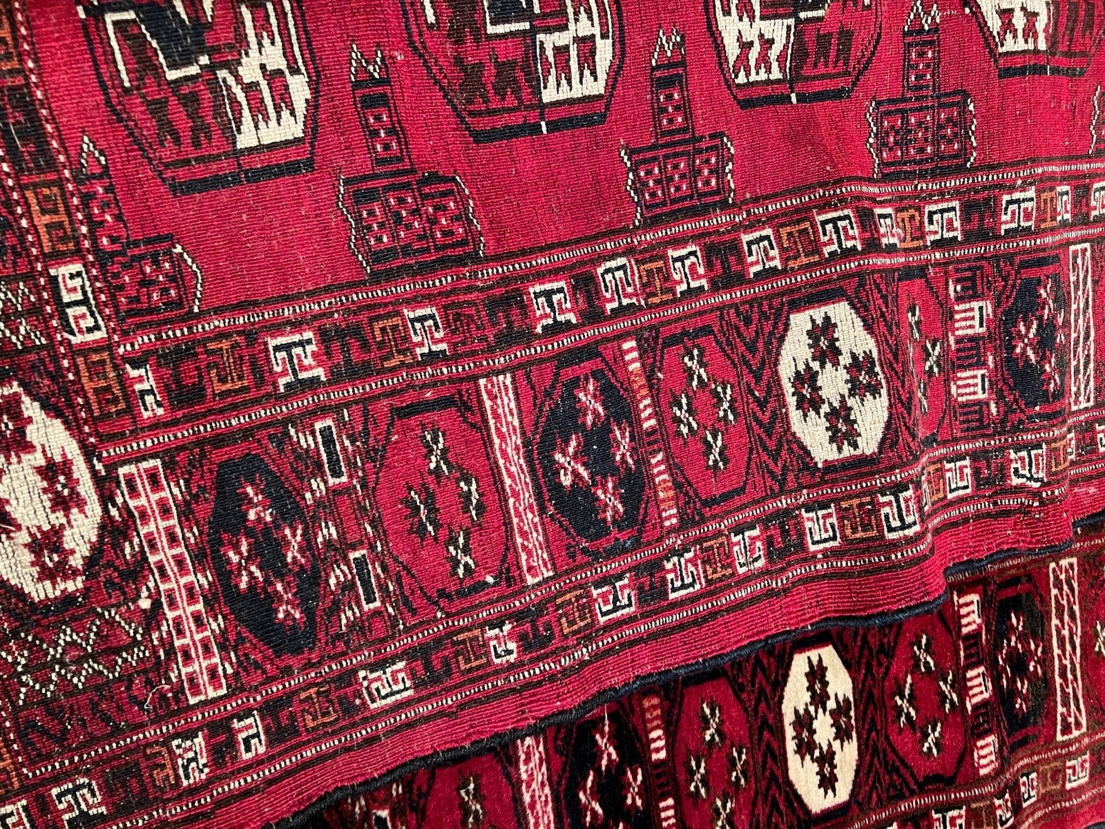 Afghan Bukhara Turkmen alter Orientteppich Perserteppich old carpet 150x106  cm