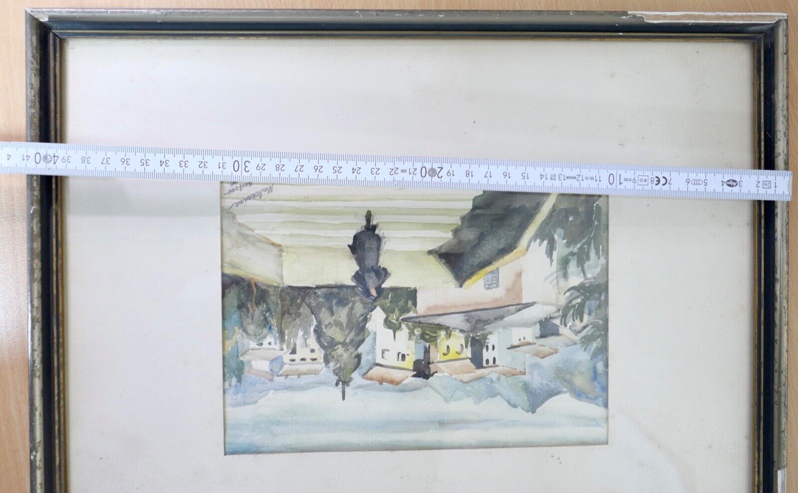 1940 Else Hertzer Aquarell signiert  Malcesine Gardasee Frau Treppe 42x32 cm