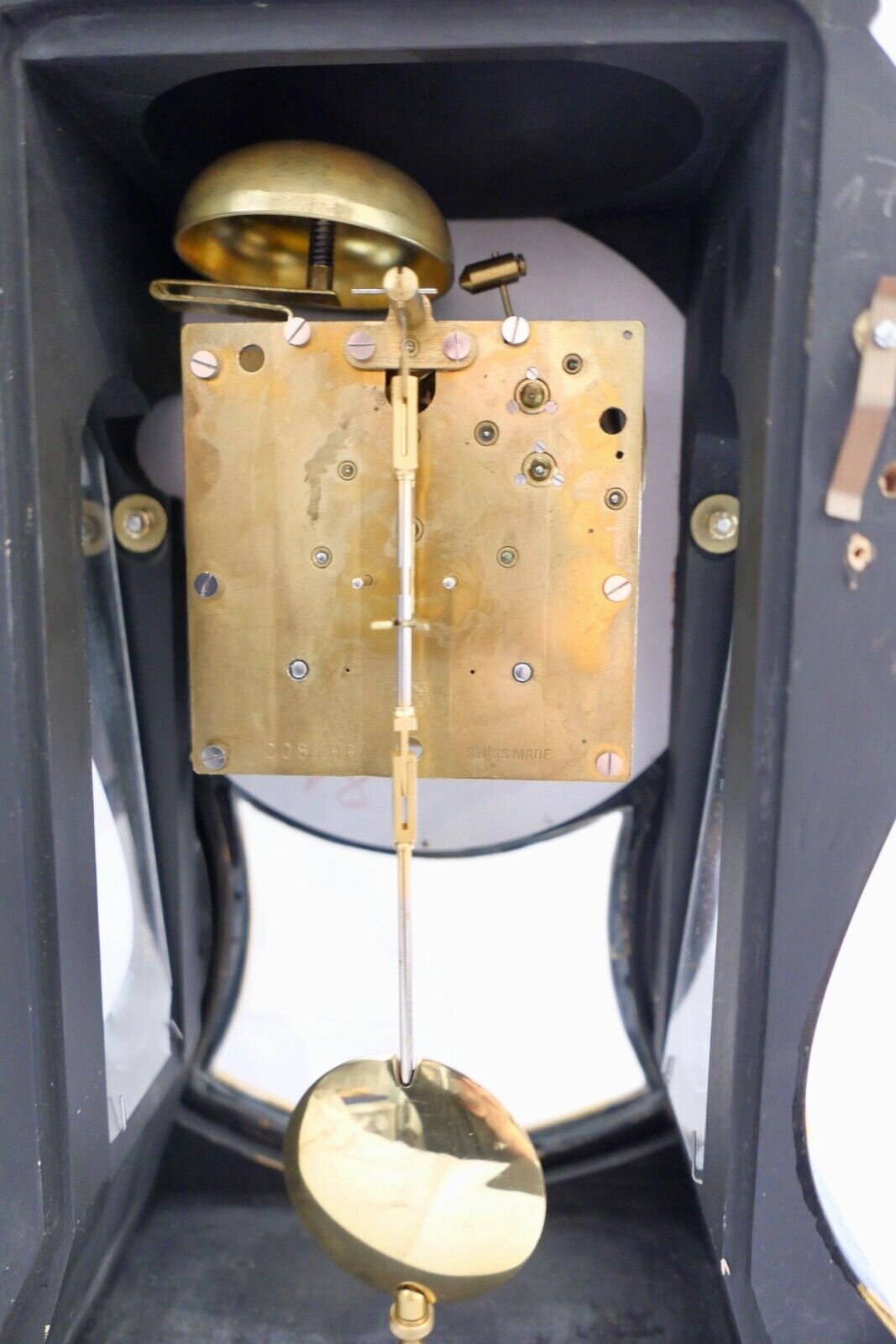 Große Pendule 43cm Tischuhr Kaminuhr La Châtelaine schwarz Gold Stil Louis XVI - Antikhandel-Stuttgart