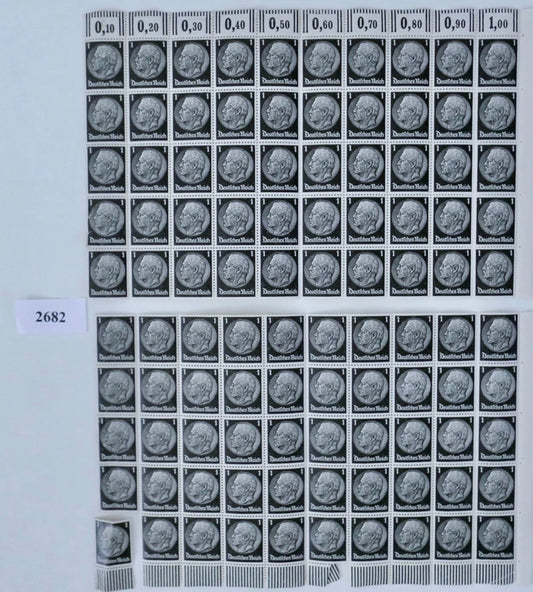 Deutsches Reich Nr. 512 Original Bogen Bögen 1 Pfennig Hindenburg postfrisch
