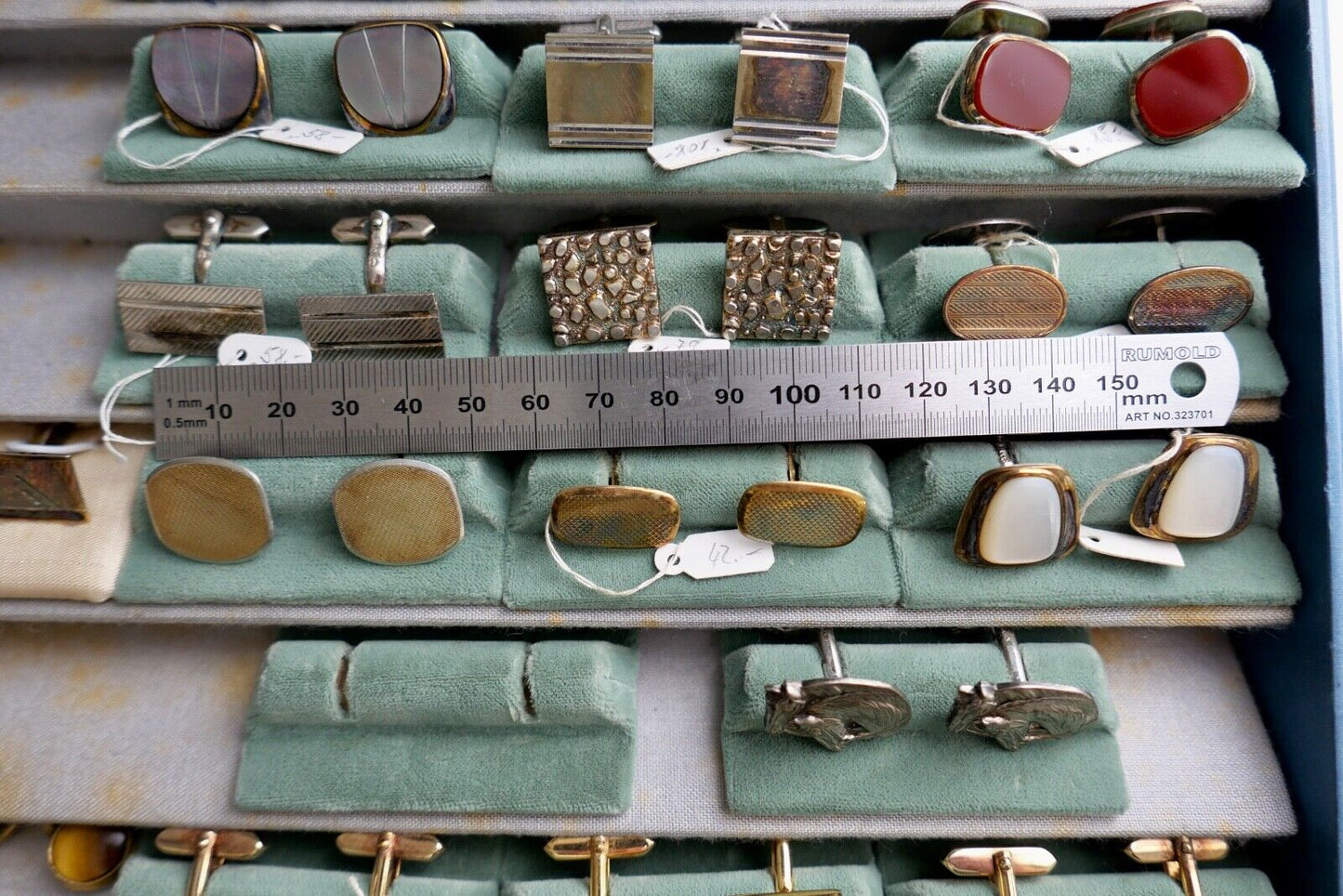 Konvolut SILBER & VERGOLDET Manschettenknöpfe Juwelierauflösung NEU 32 Stück - Antikhandel-Stuttgart