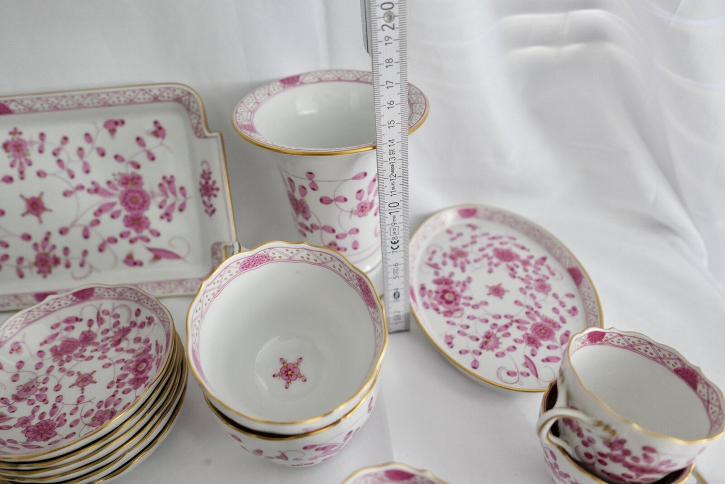 Meissen 1. Wahl Kaffee Mokka Service 25 Teile Porzellan Indisch Purpur