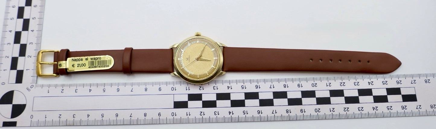 50er Omega Cal. 283 Armbanduhr 14K Gold 585 Handaufzug 37mm Herrenuhr Ref: 2686