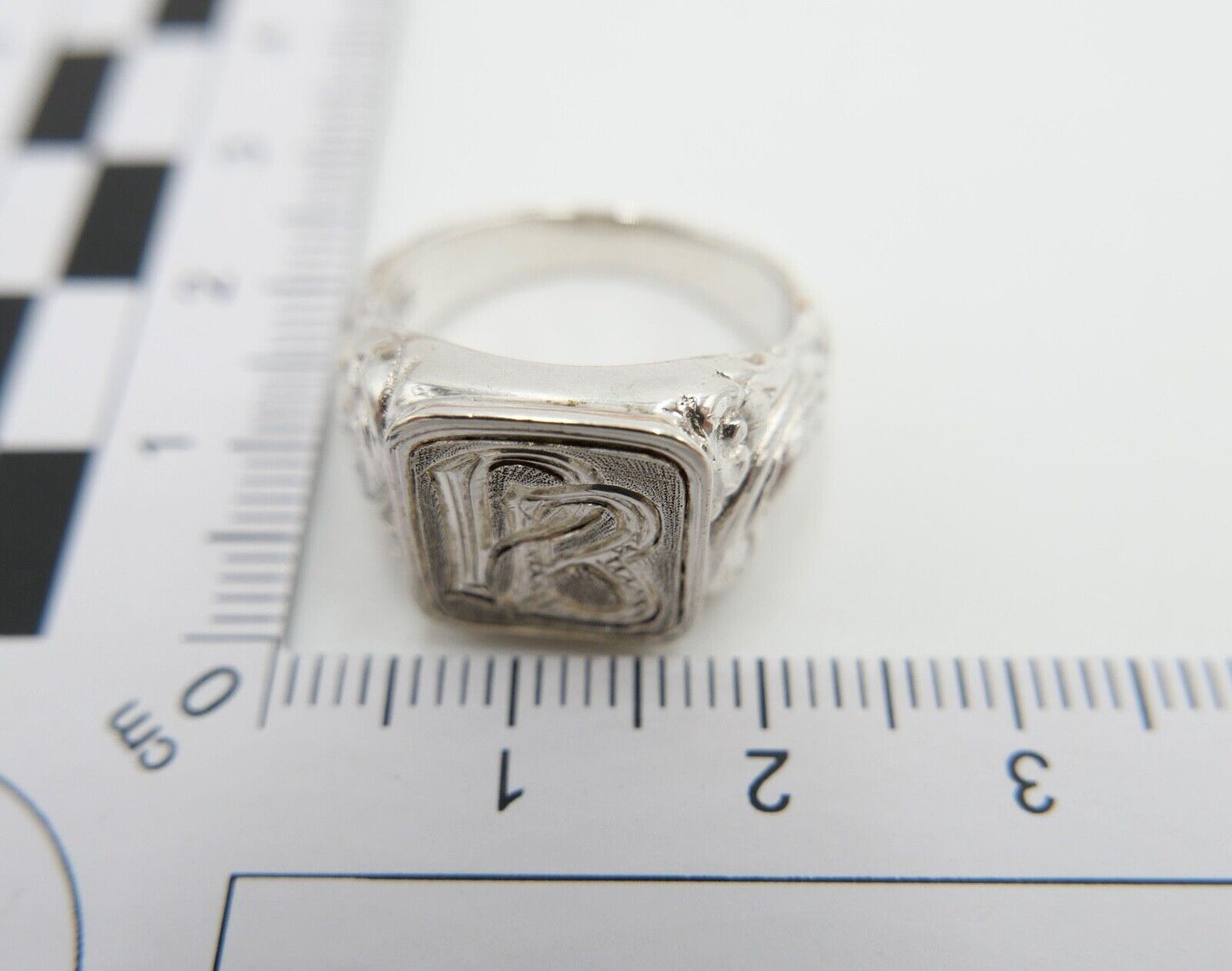 Massiver Jugendstil Siegelring Monogramm PB BP Herrenring Ring 835 Silber Gr. 57