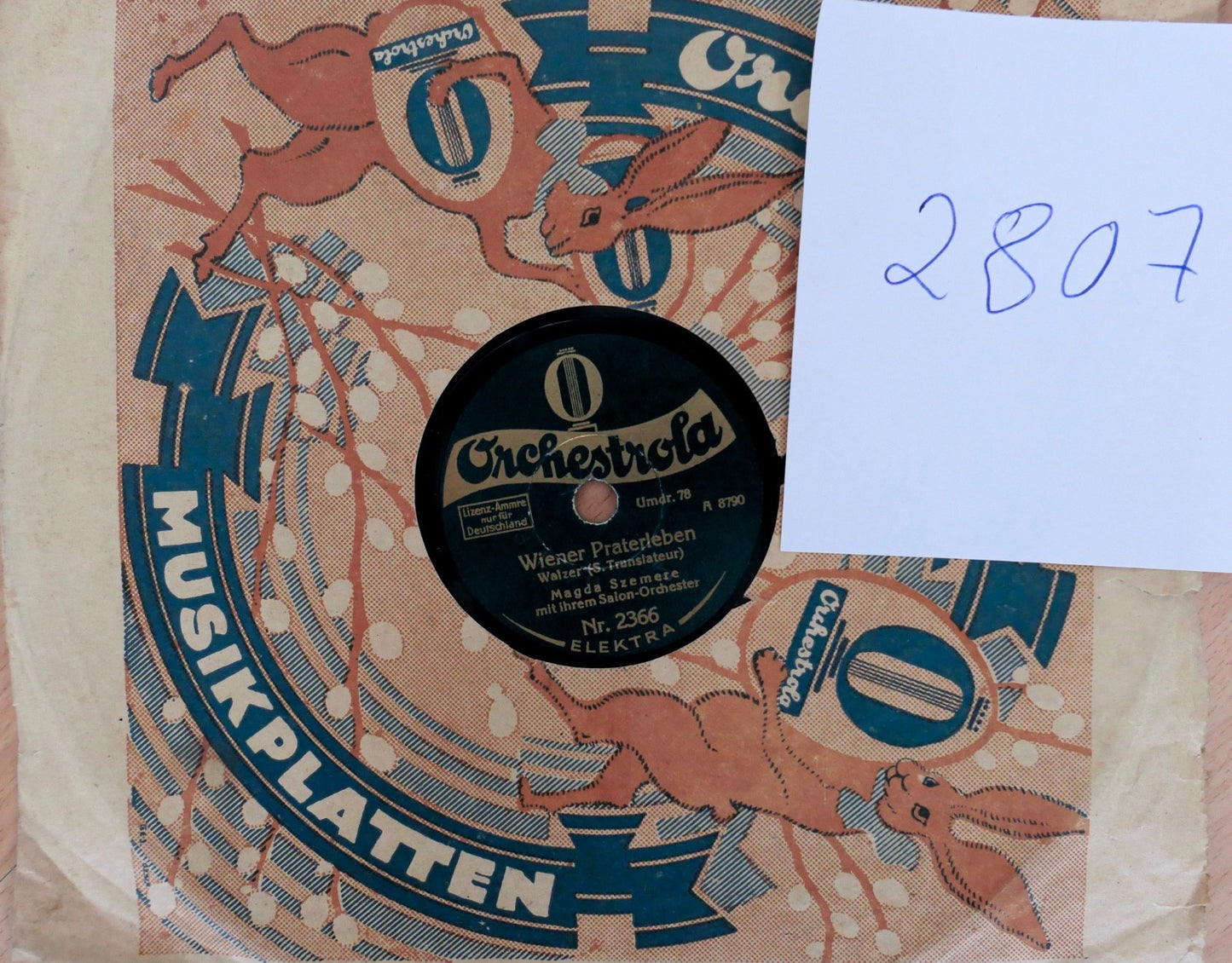 Konvolut 9 Stück 20cm Schellackplatten 78rpm – Derby & Orchestra Elektra Oper 8"