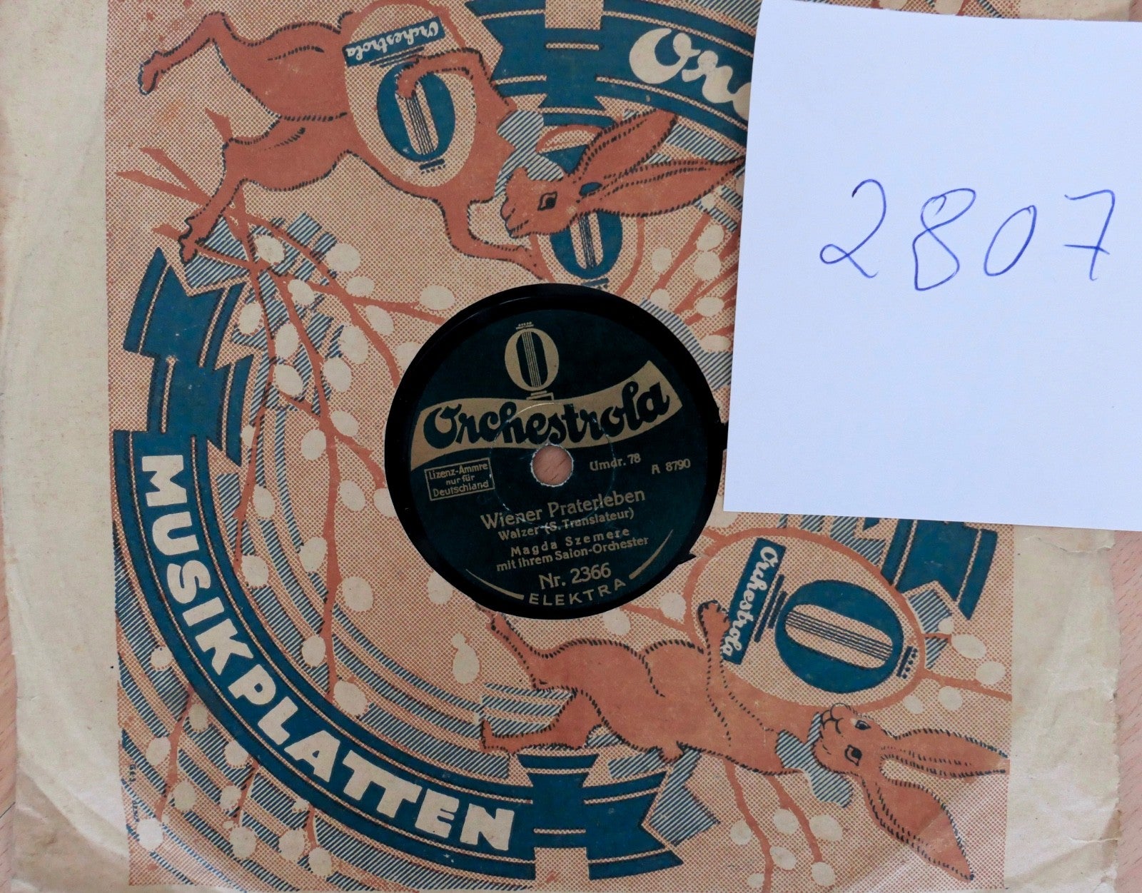 Konvolut 9 Stück 20cm Schellackplatten 78rpm – Derby & Orchestra Elektra Oper 8"