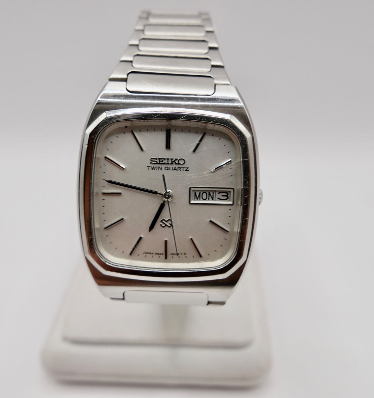 Seiko Twin Quartz Herrenuhr 9923-5000 Silber ZB Original Band deutsch englisch