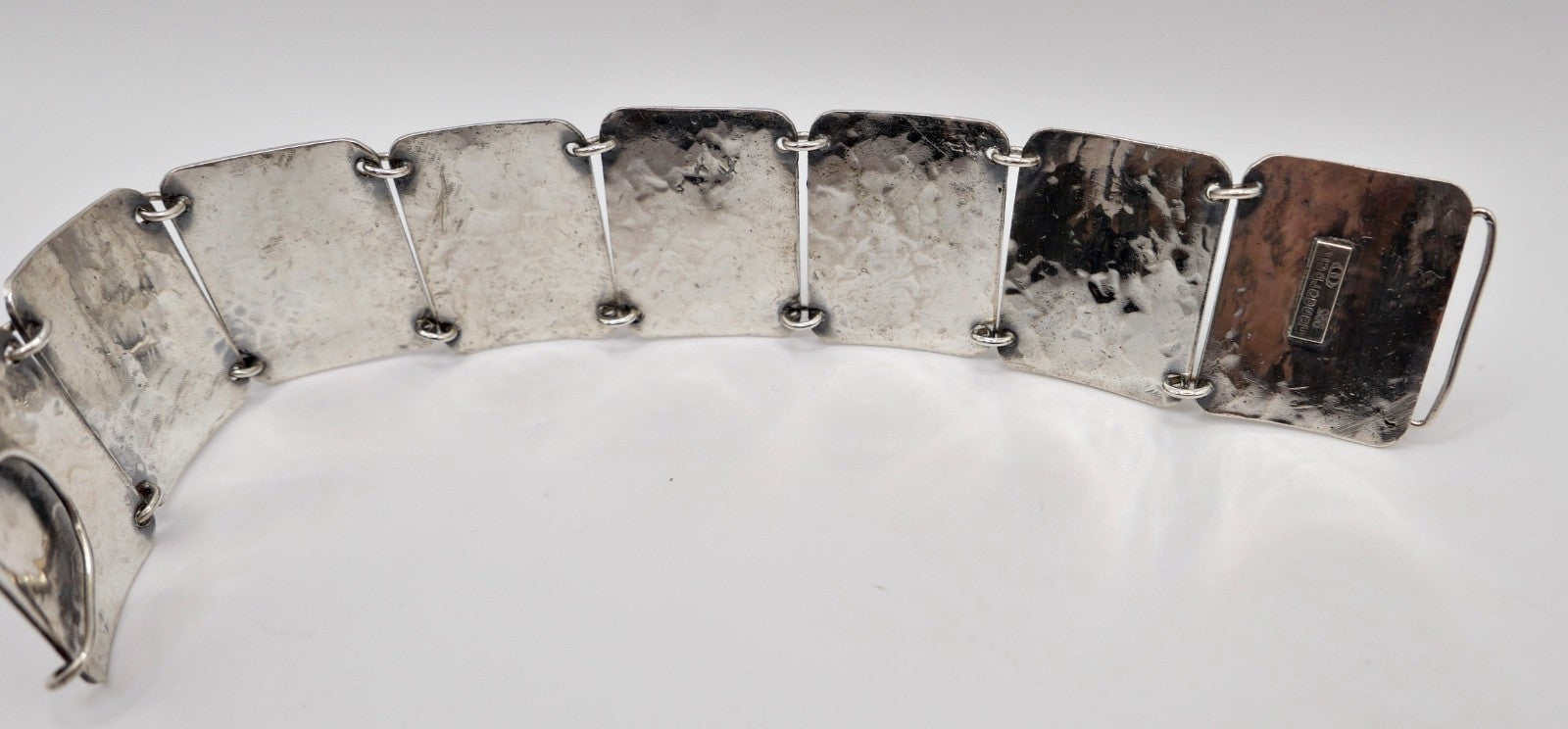 70er Vintage Armband Silber 925 Bernstein Adolf Regelmann gehämmert Handarbeit