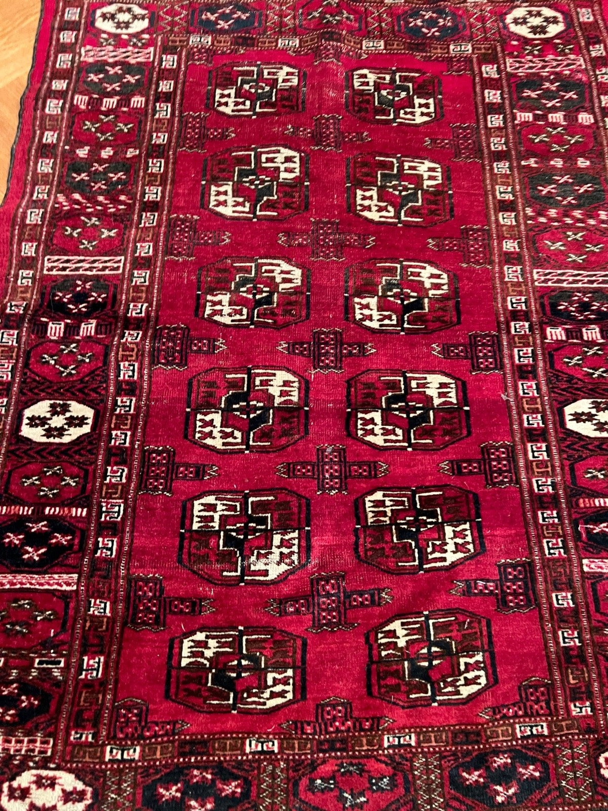 Afghan Bukhara Turkmen alter Orientteppich Perserteppich old carpet 150x106  cm