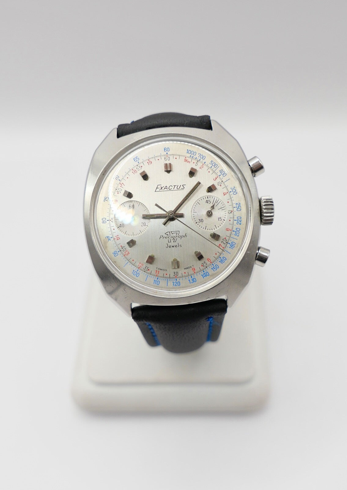 Exactus 1002 Precigraph 37mm Herren Venus 175 Armbanduhr neuem Lederarmband