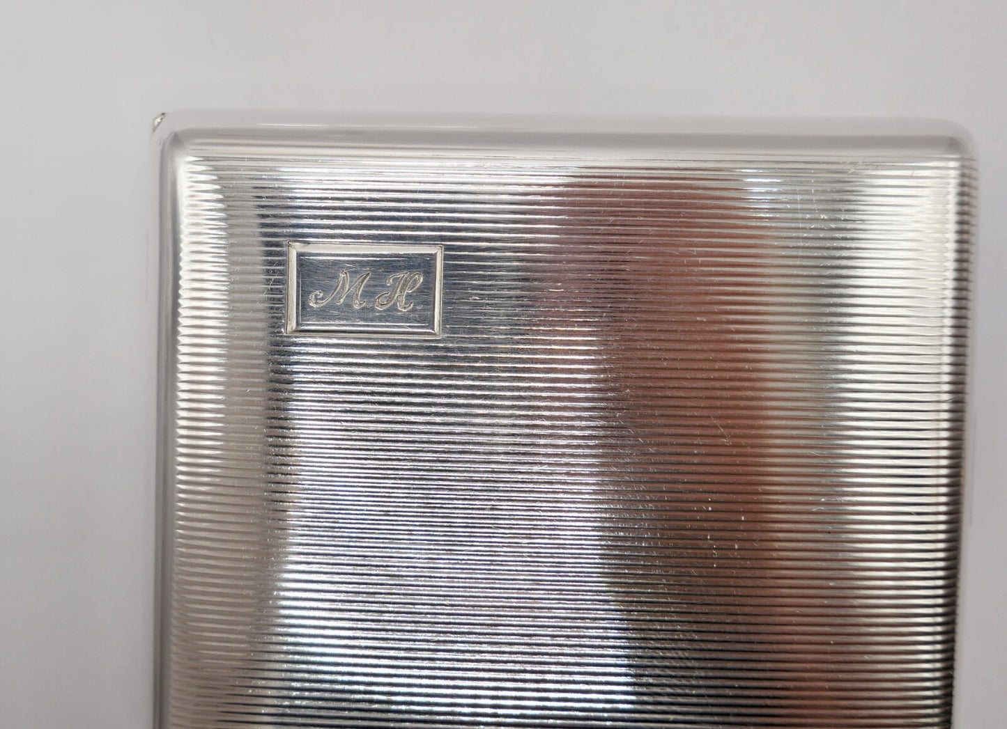 Altes Zigarettenetui 925 Silber Silberetui Gravur Monogramm Initialen M.H.