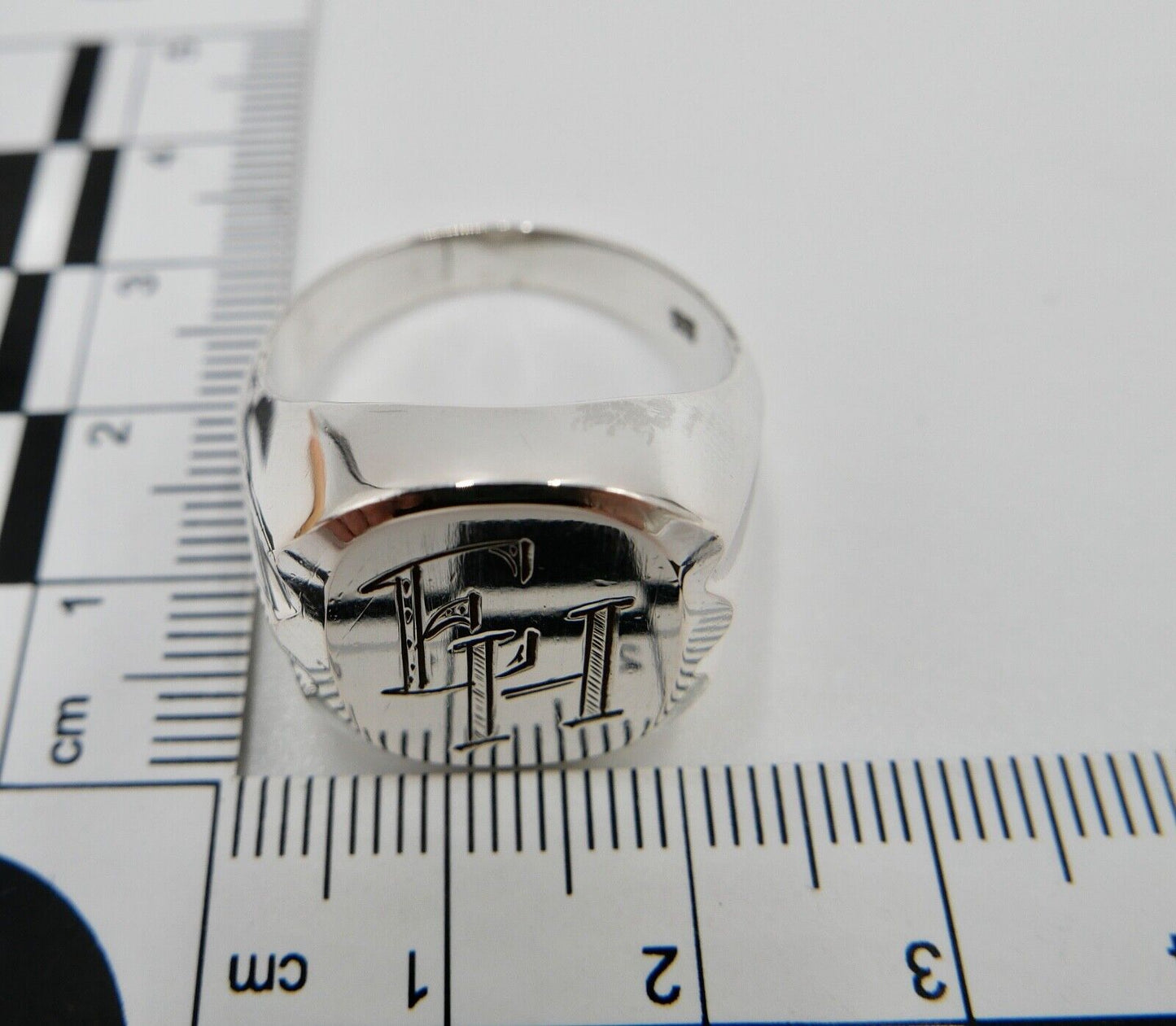 ART DECO Siegelring Monogramm EH Herrenring 835 Ring Silber Gr. 67 GGS