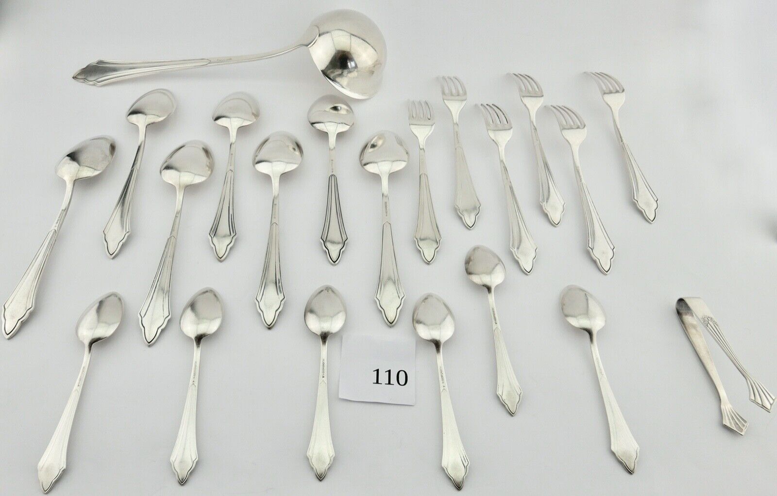 21 Tlg WMF 900 Fächermuster 90er cutlery Besteck Gabel Löffel Schöpfer Zange