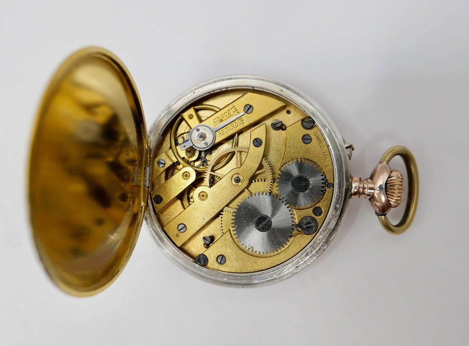 L.W.C. Open Face Taschenuhr 800 Silber Ø 46mm