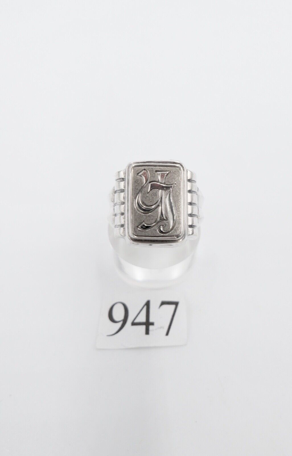 ART DECO Siegelring Monogramm YJ JY Herrenring Ring Silber 835 S Gr. 63