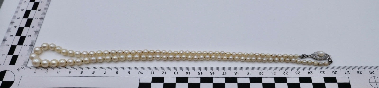 Perlenkette 585 Weißgold Schließe Verlaufskette Zuchtperle 7mm